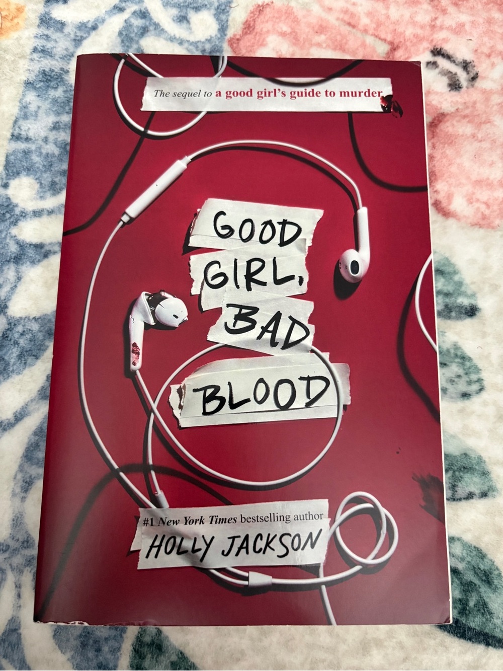 JACKSON Red Book Cover with White Earbuds Artwork